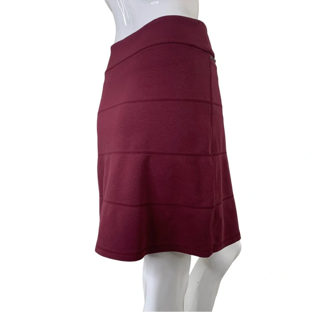ATHLETA deep red maroon burgundy sport skirt striped solid casual stretchy sz M - Picture 15 of 17